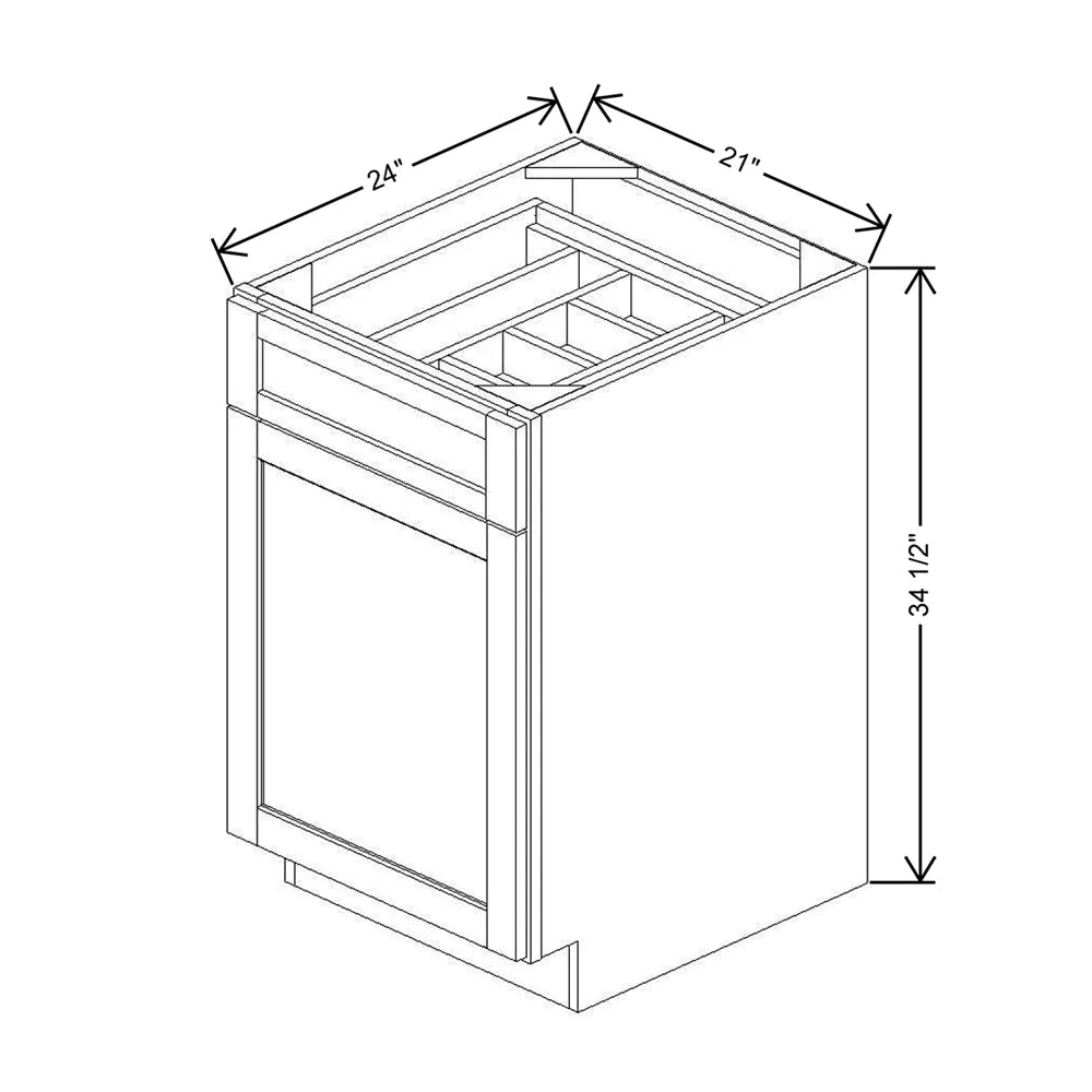 21" W CC2FWT Single Door Base Cabinet With F/I ADI