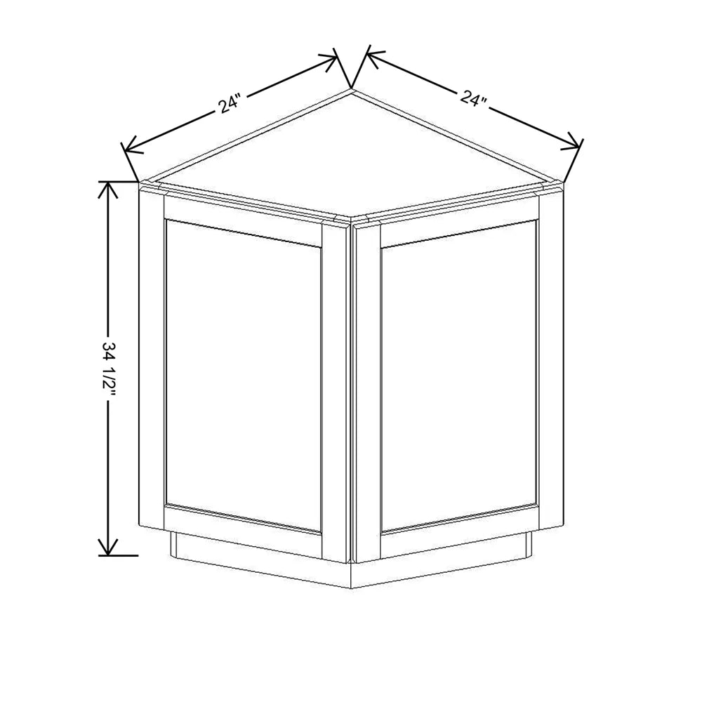 24" W Base End Angle Cabinet
