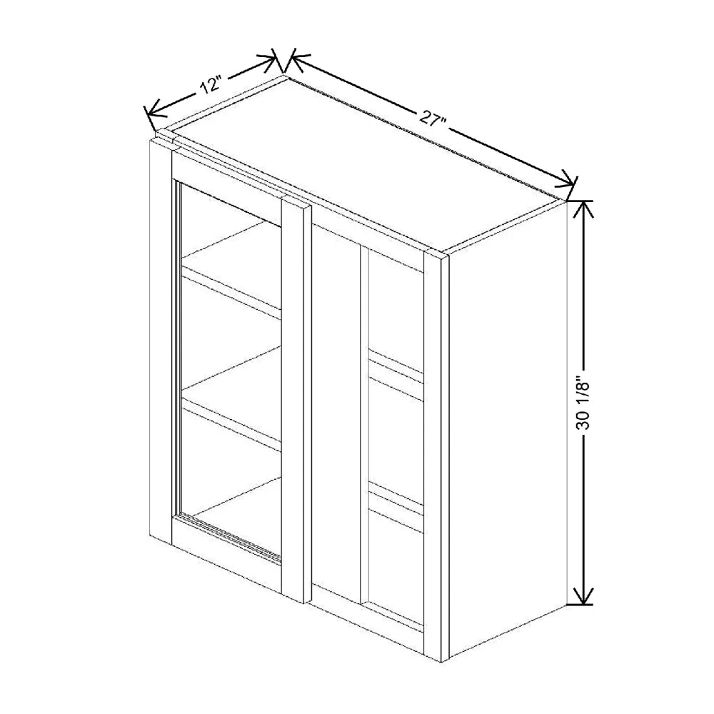 27" To 30" W X 30 1/8" H X 12" D Specialty Door Blind Wall Cabinet {S}