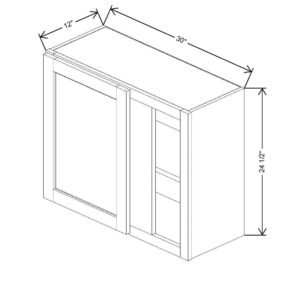 30" To 33" W X 24 1/2" H X 12" D Blind Wall Cabinet {F}