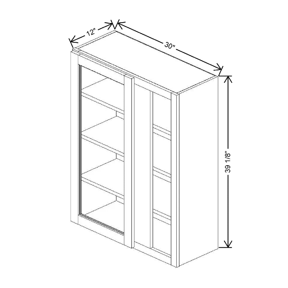 30" To 33" W X 39 1/8" H X 12" D Specialty Door Blind Wall Cabinet {F}