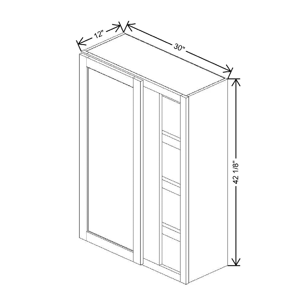 30" To 33" W X 42 1/8" H X 12" D Blind Wall Cabinet {F}