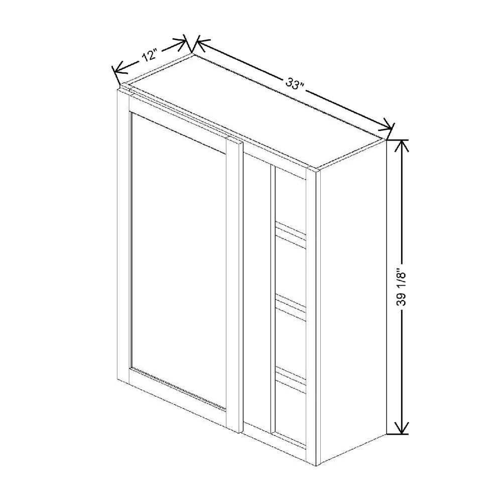 33" To 36" W X 39 1/8" H X 12" D Blind Wall Cabinet {F}