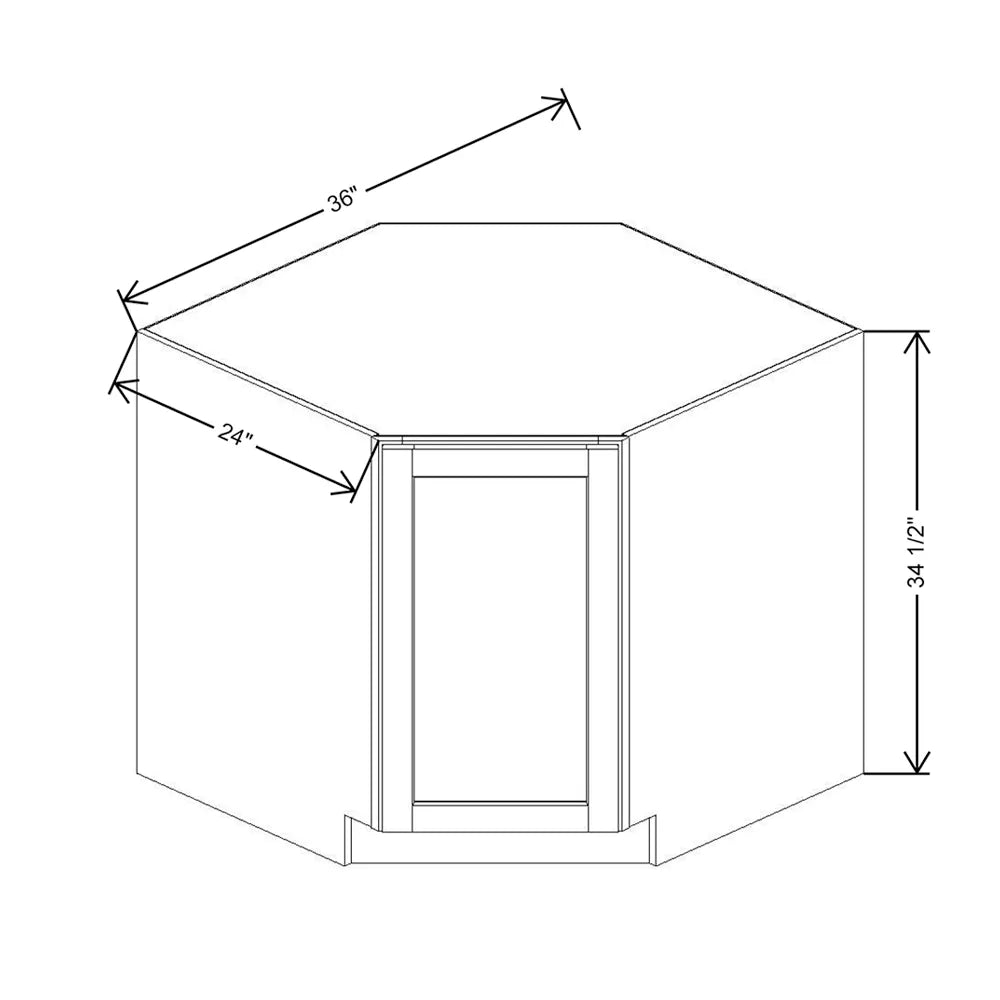 36" W Corner Base
