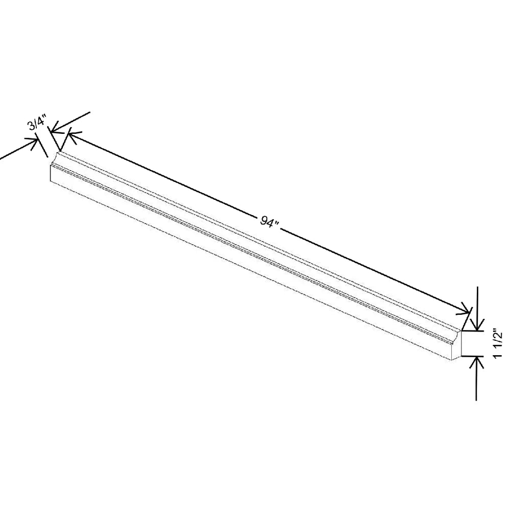 94" W X 1 1/2" H X 3/4" D Classic Trim Molding