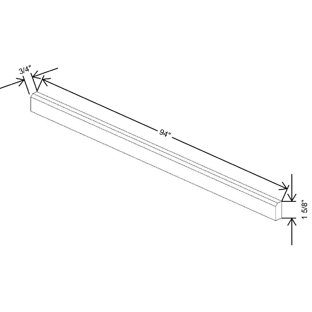 94" W X 1 5/8" H X 3/4" D Textured Contemporary Trim Molding