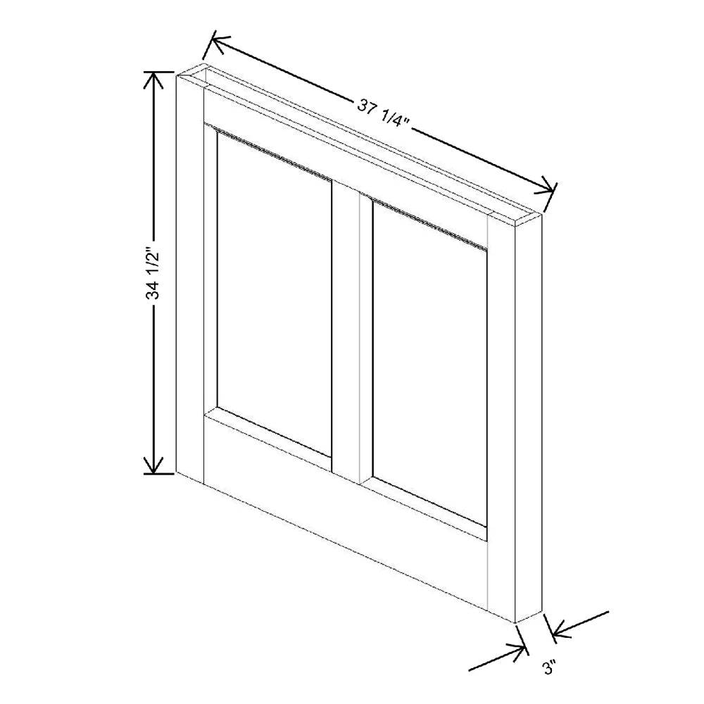 3" W X 34 1/2" H X 37 1/4" D Classic Island Side