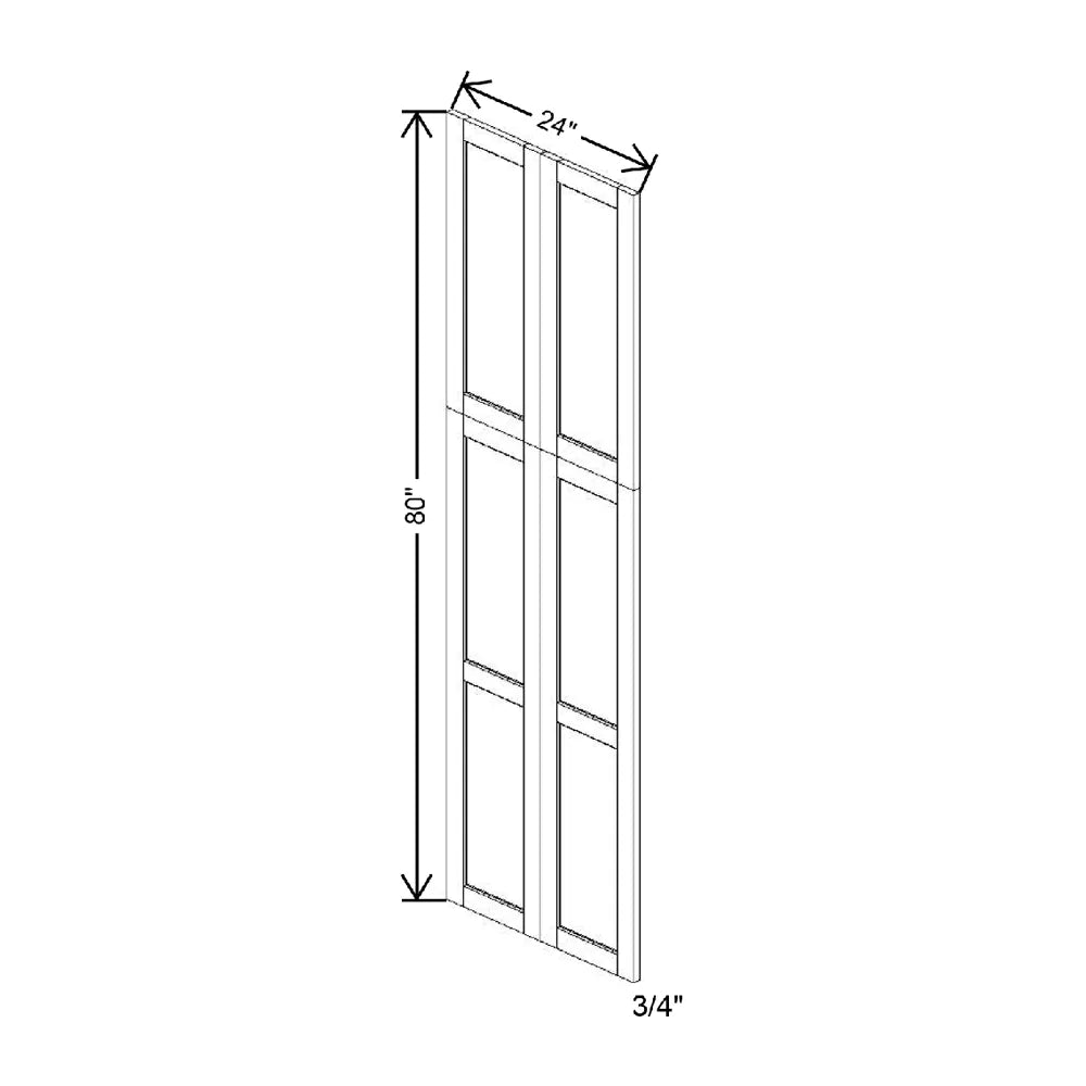 3/4" W X 80" H X 24" D Tall Decorator Matching Doors