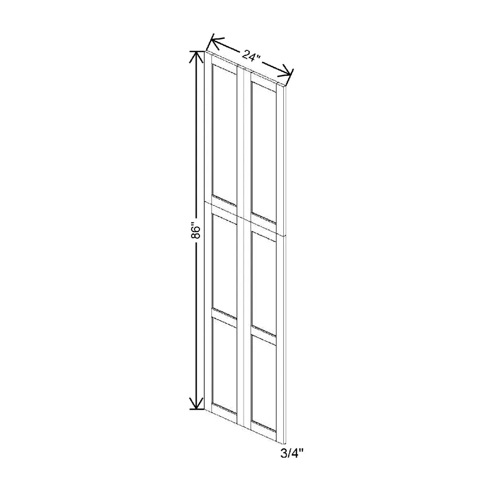 3/4" W X 86" H X 24" D Tall Decorator Matching Doors