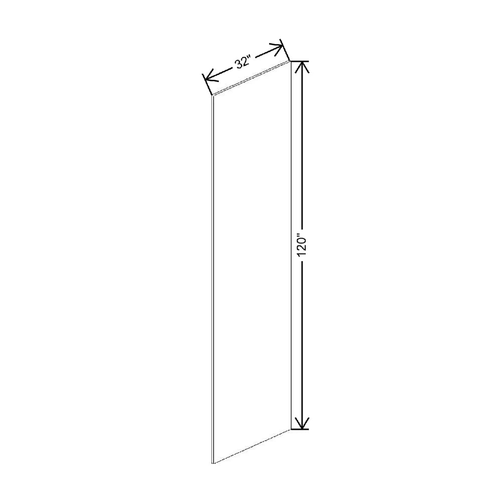 3/4" W X 120" H X 32" D Deep Wood Tall End Panel Duraform Textured
