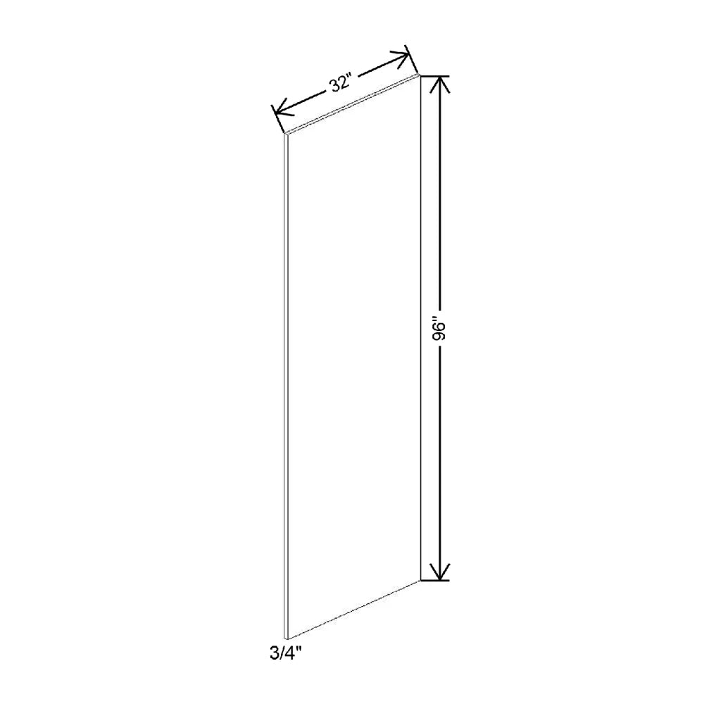 3/4" W X 96" H X 32" D Deep Wood Tall End Panel