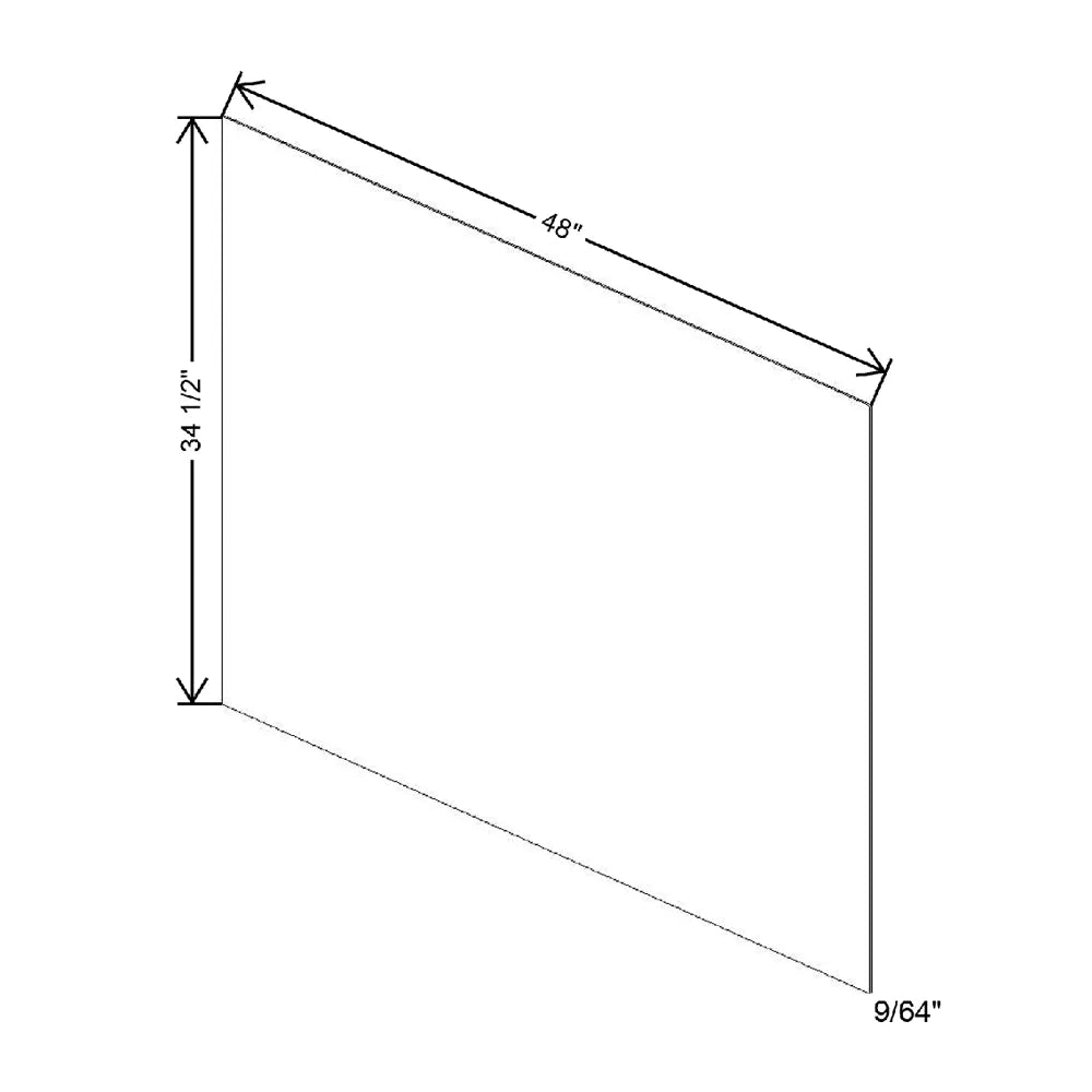 9/64" W X 34 1/2" H X 48" D Finished Paneling