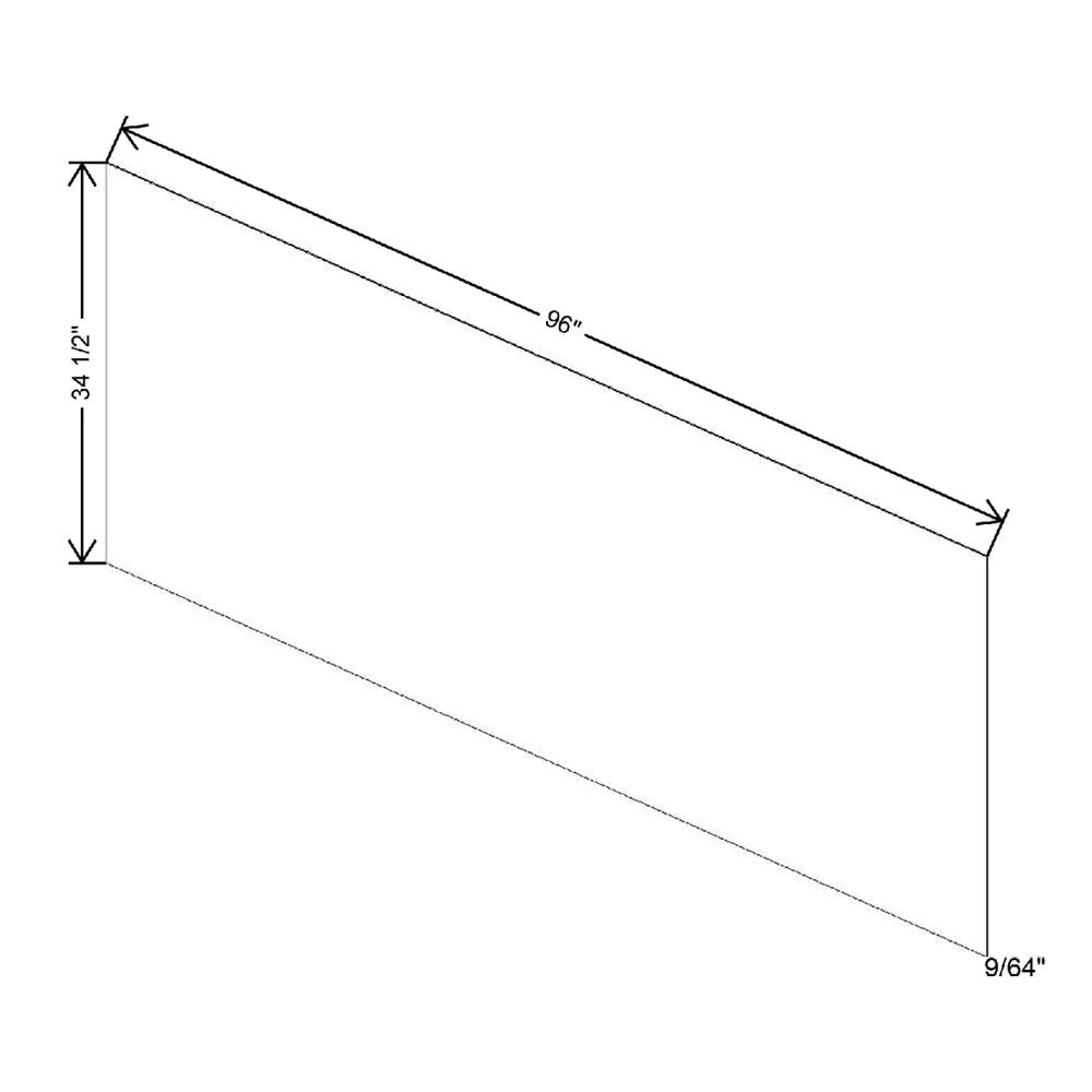 9/64" W X 34 1/2" H X 96" D Finished Paneling