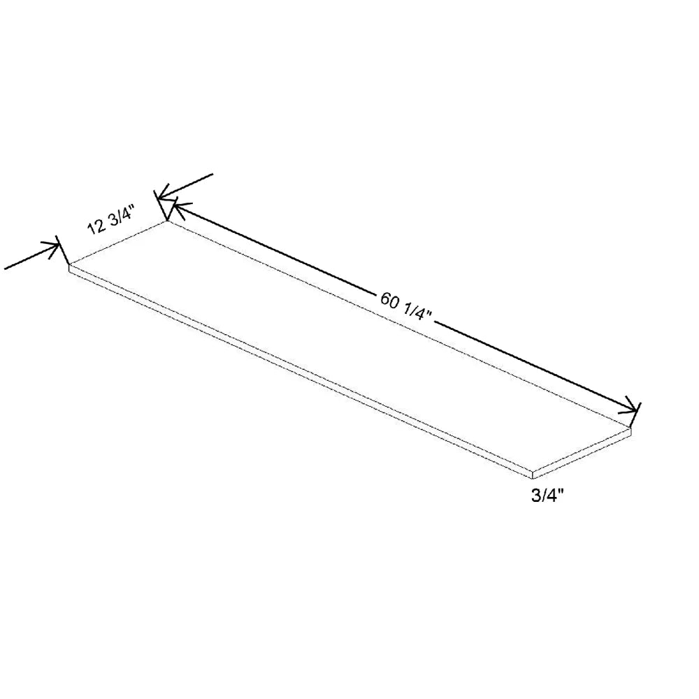 60 1/4" W X 3/4" H X 12 3/4" D Duraform Textured Finished Shelf