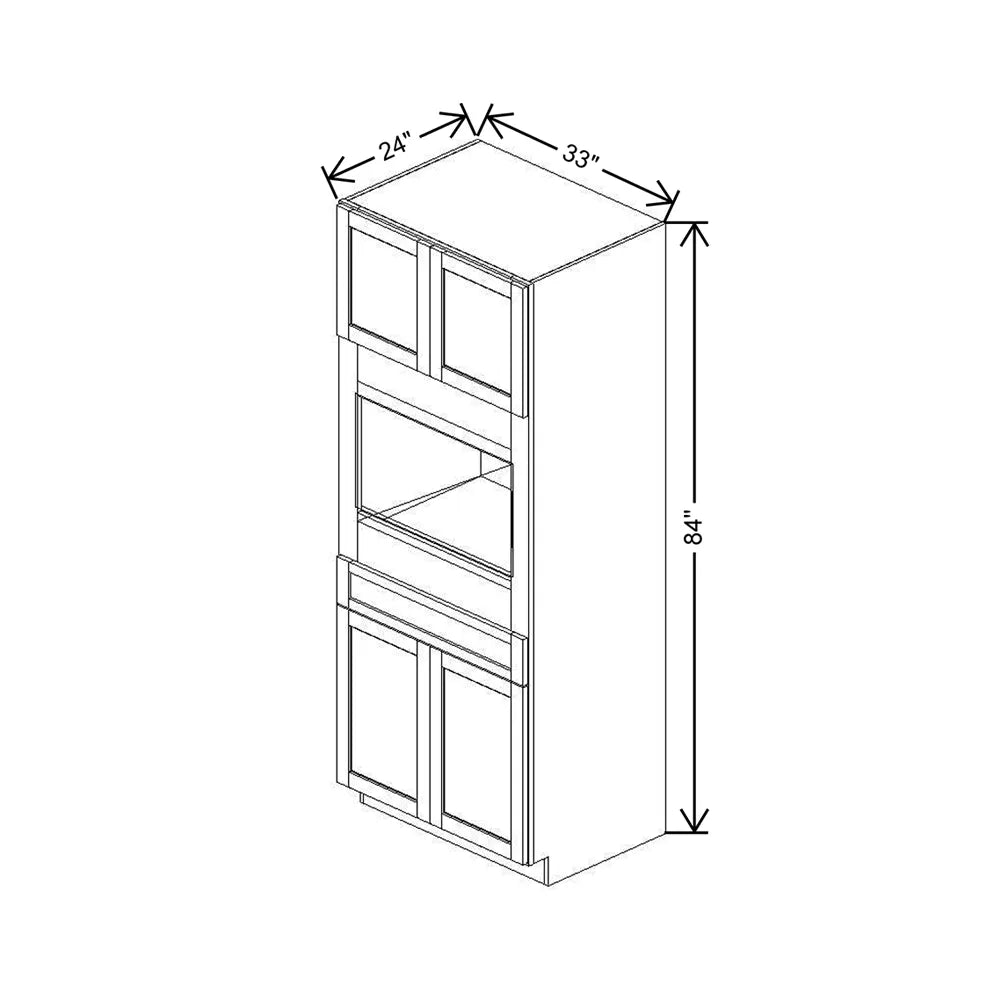 33" W X 84" H X 24" D Single Oven Cabinet - 4 BUTT Doors & 1 Drawer