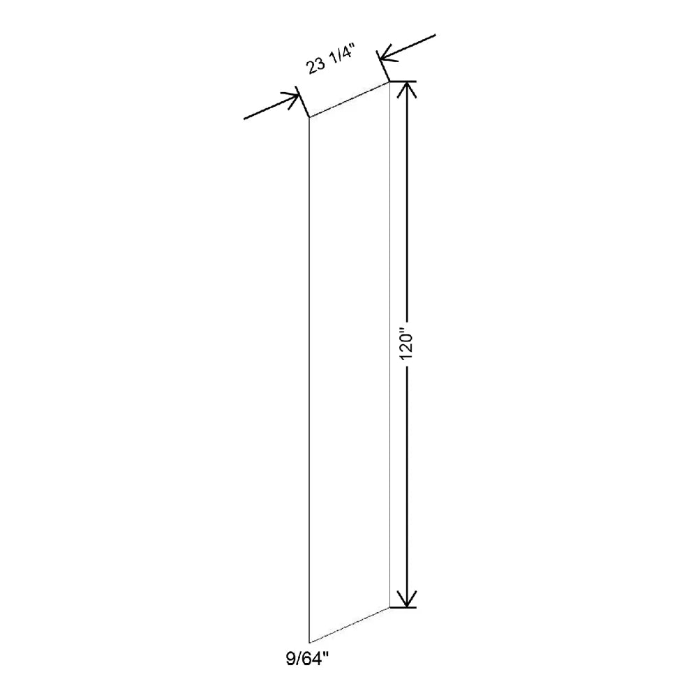 9/64" W X 120" H X 23 1/4" D Tall End Panel