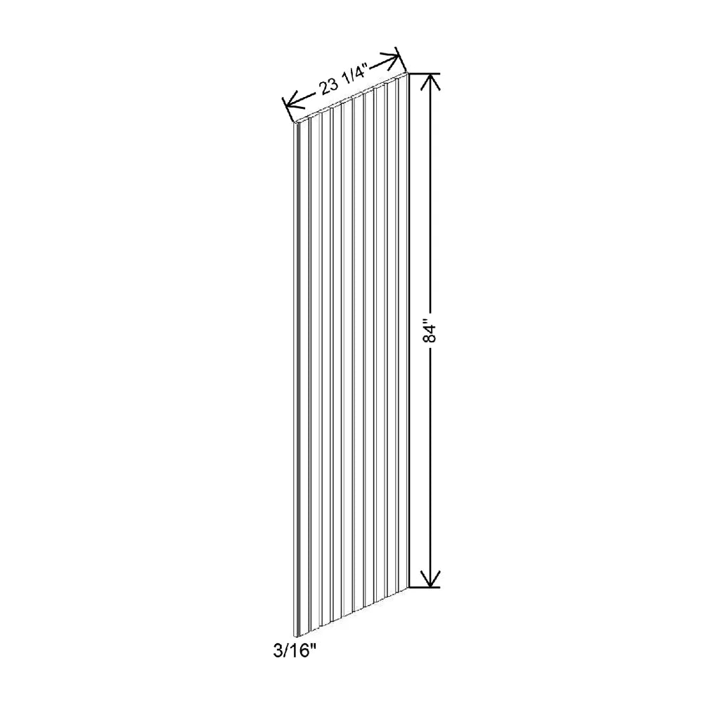 3/16" W X 84" H X 23 1/4" D Grooved Tall End Panel