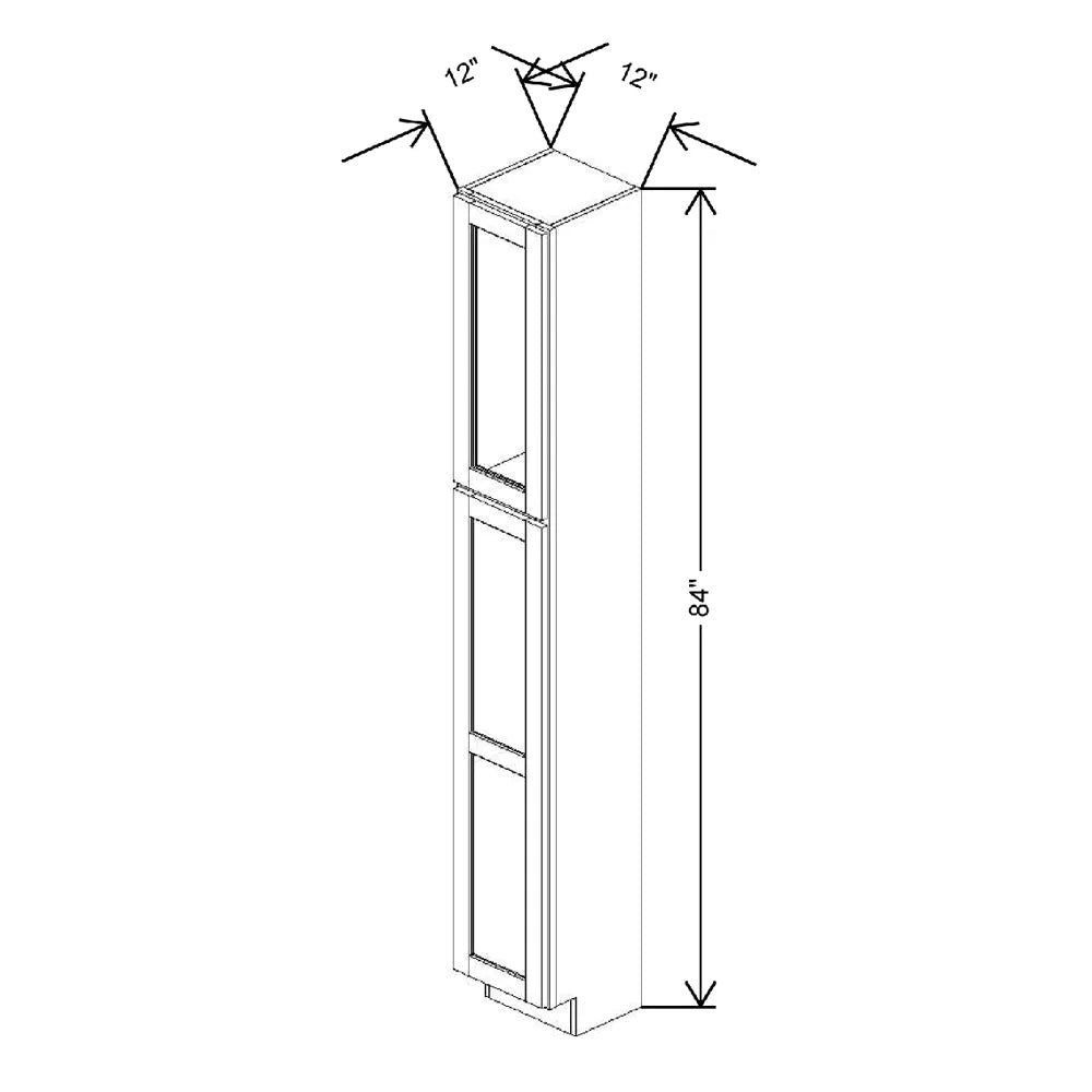12" W X 84" H X 12" D Specialty Door Utility Cabinet Clear Glass