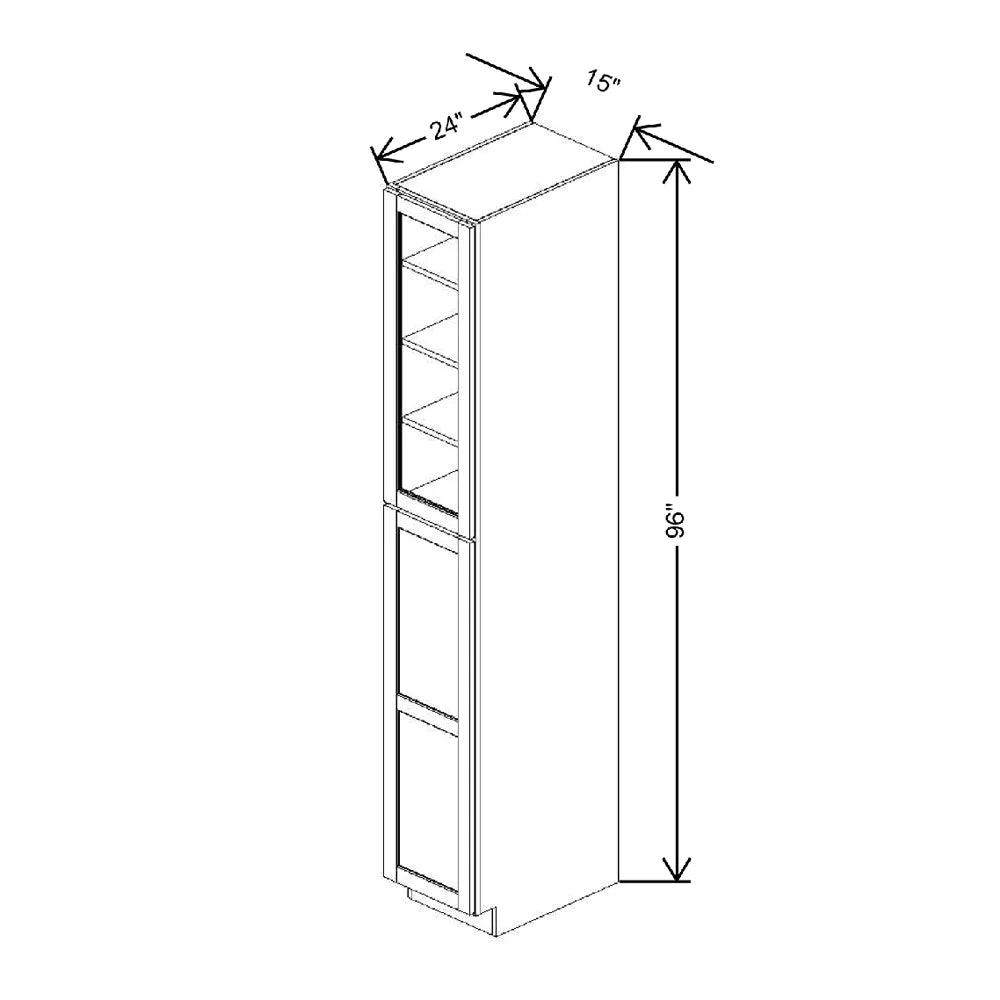 15" W X 96" H X 24" D Specialty Door Utility Cabinet With DROTCC Clear Glass