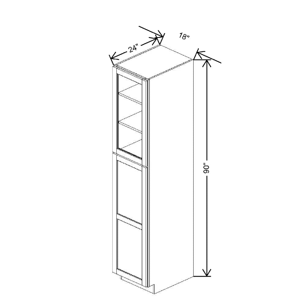 18" W X 90" H X 24" D Specialty Door Utility Cabinet With Shelves Clear Glass