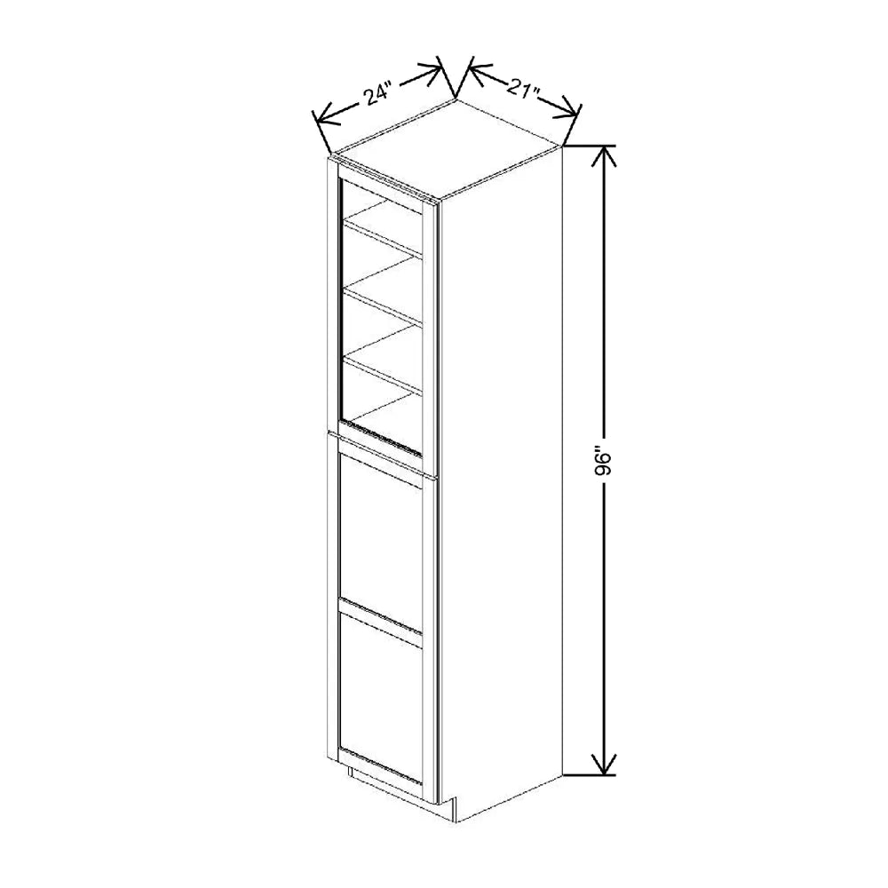 21" W X 96" H X 24" D Specialty Door Utility Cabinet With Shelves Open Frame Door