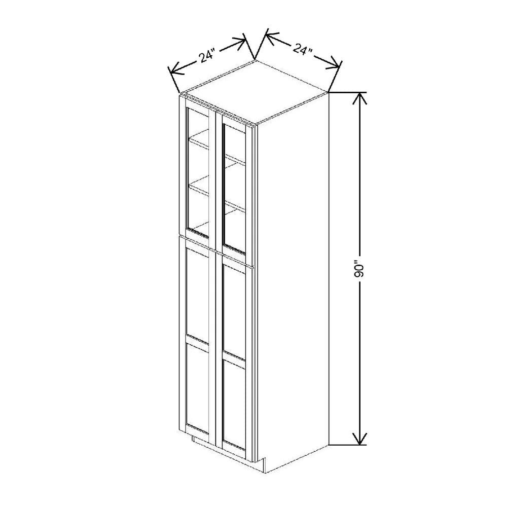 24" W X 90" H X 24" D Specialty Door Utility Cabinet With DROTCC Clear Glass