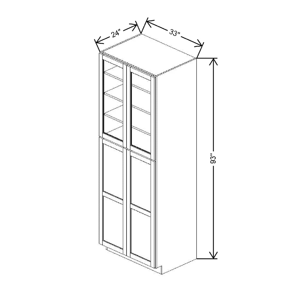 33" W X 93" H X 24" D Specialty Door Utility Cabinet With Shelves Clear Glass