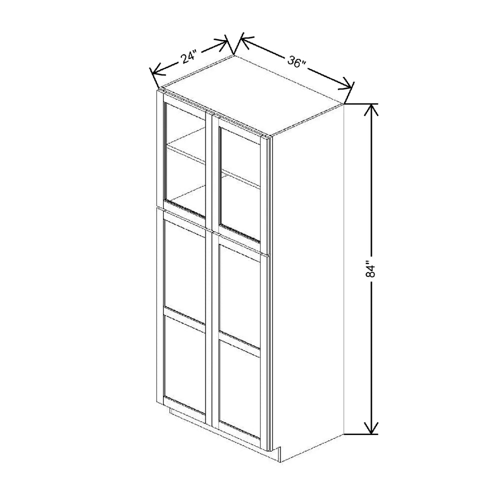 36" W X 84" H X 24" D Specialty Door Utility Cabinet With DROTCC Open Frame Door
