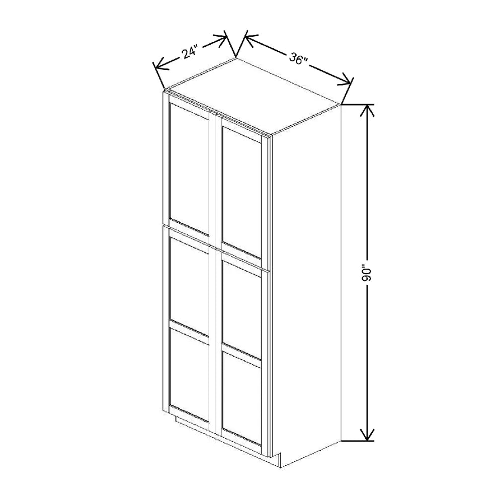 36" W X 90" H X 24" D Specialty Door Utility Cabinet With Shelves Clear Glass