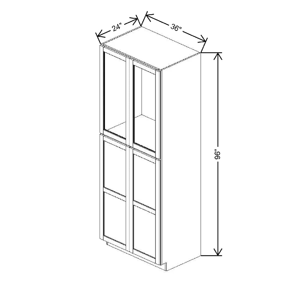 36" W X 93" H X 24" D Specialty Door Utility Cabinet With DROTCC Clear Glass