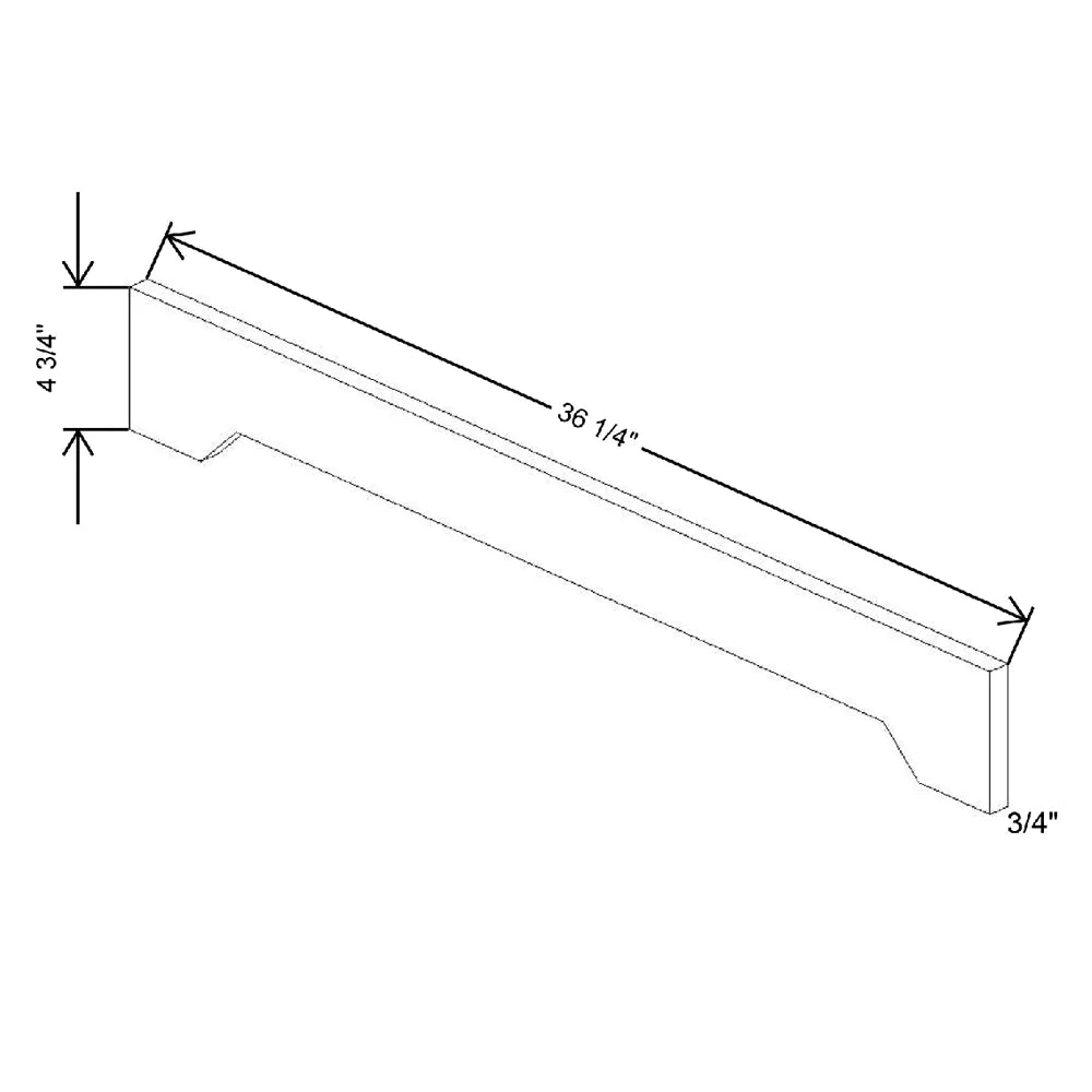 36 1/4" W X 4 3/4" H X 3/4" D Arched Valance