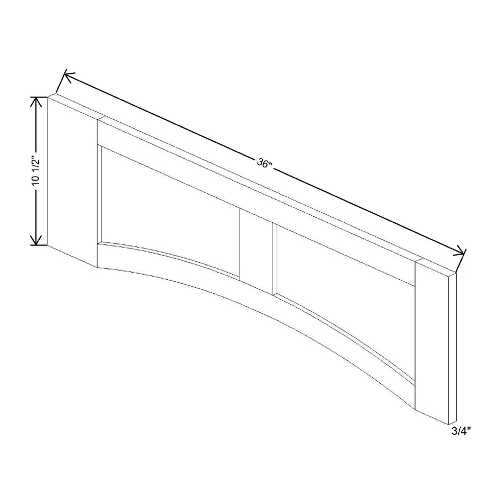 36" W X 10 1/2" H X 3/4" D Flat Panel Arch Valance