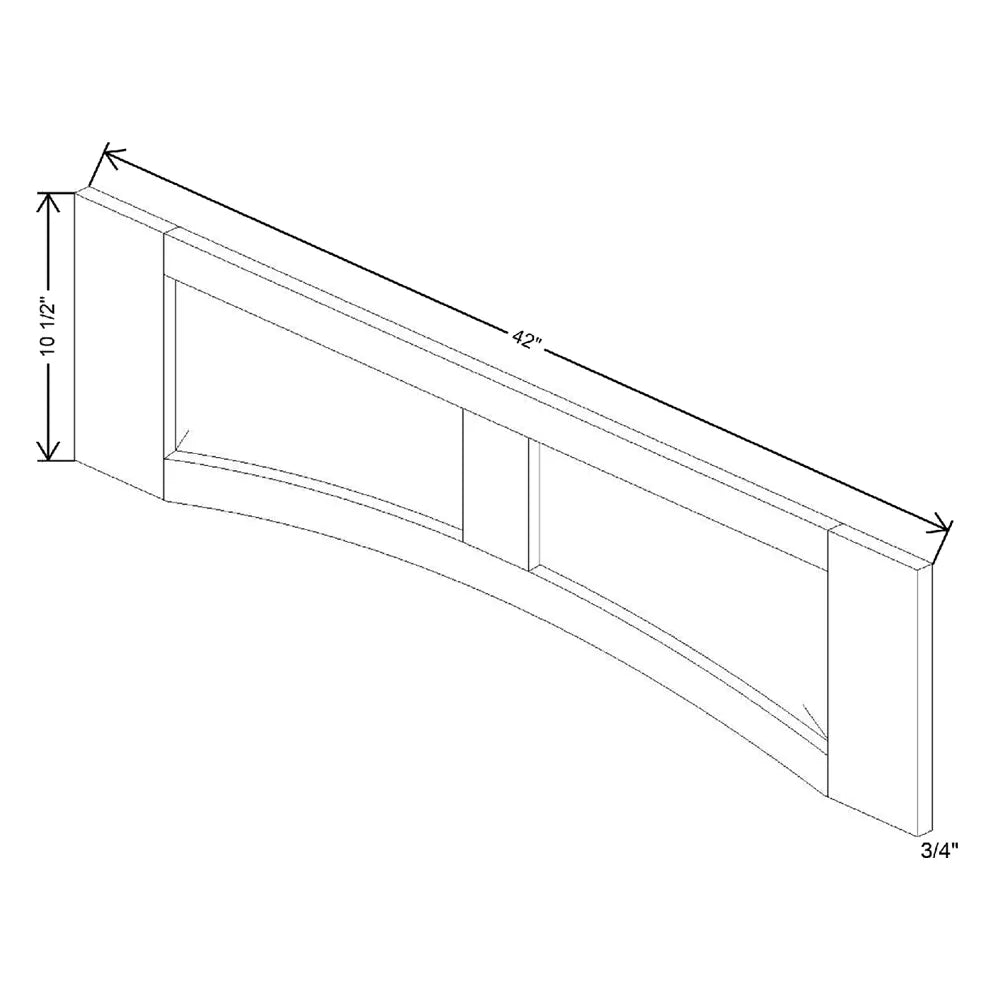 42" W X 10 1/2" H X 3/4" D Raised Panel Arch Valance