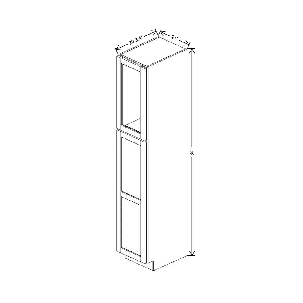 15" W X 84" H X 20 3/4" D Specialty Door Vanity Linen Cabinet Open Frame Door