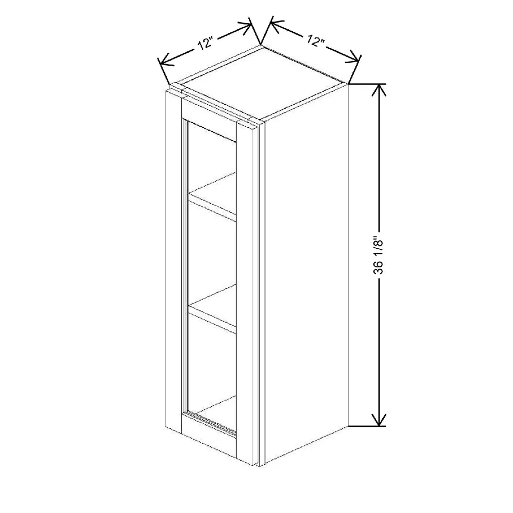 12" W X 36 1/8" H X 12" D Specialty Door Wall Cabinet Open Frame Door