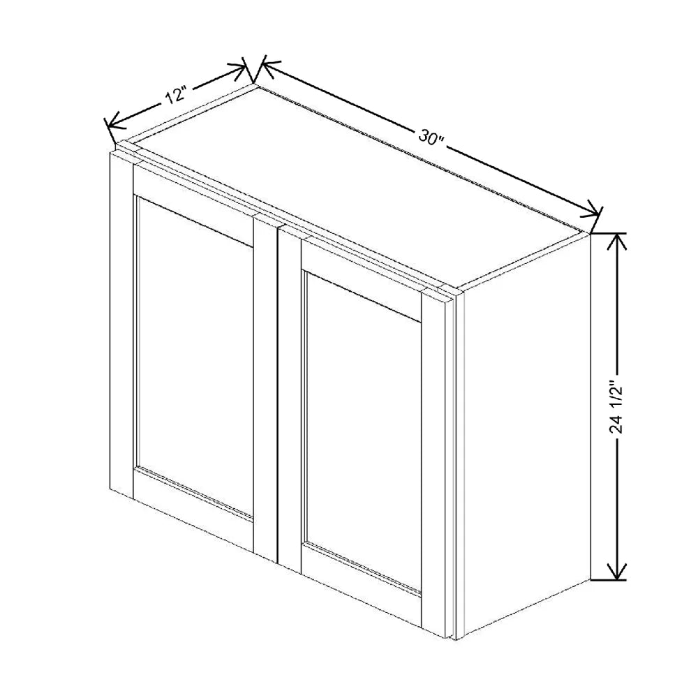 30" W X 24 1/2" H X 12" D Wall Cabinet