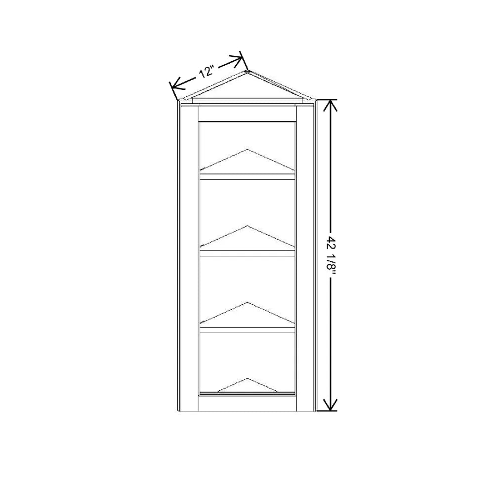 12" W X 42 1/8" H X 12" D Specialty Door Wall End Angle Cabinet 42" High