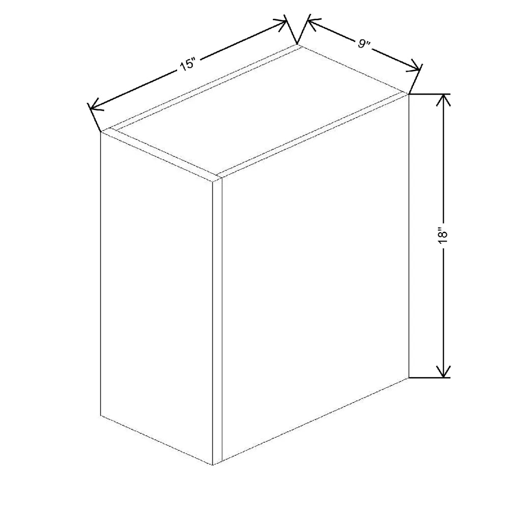 09" W X 18" H X 15" D Wall Plain Box Filler