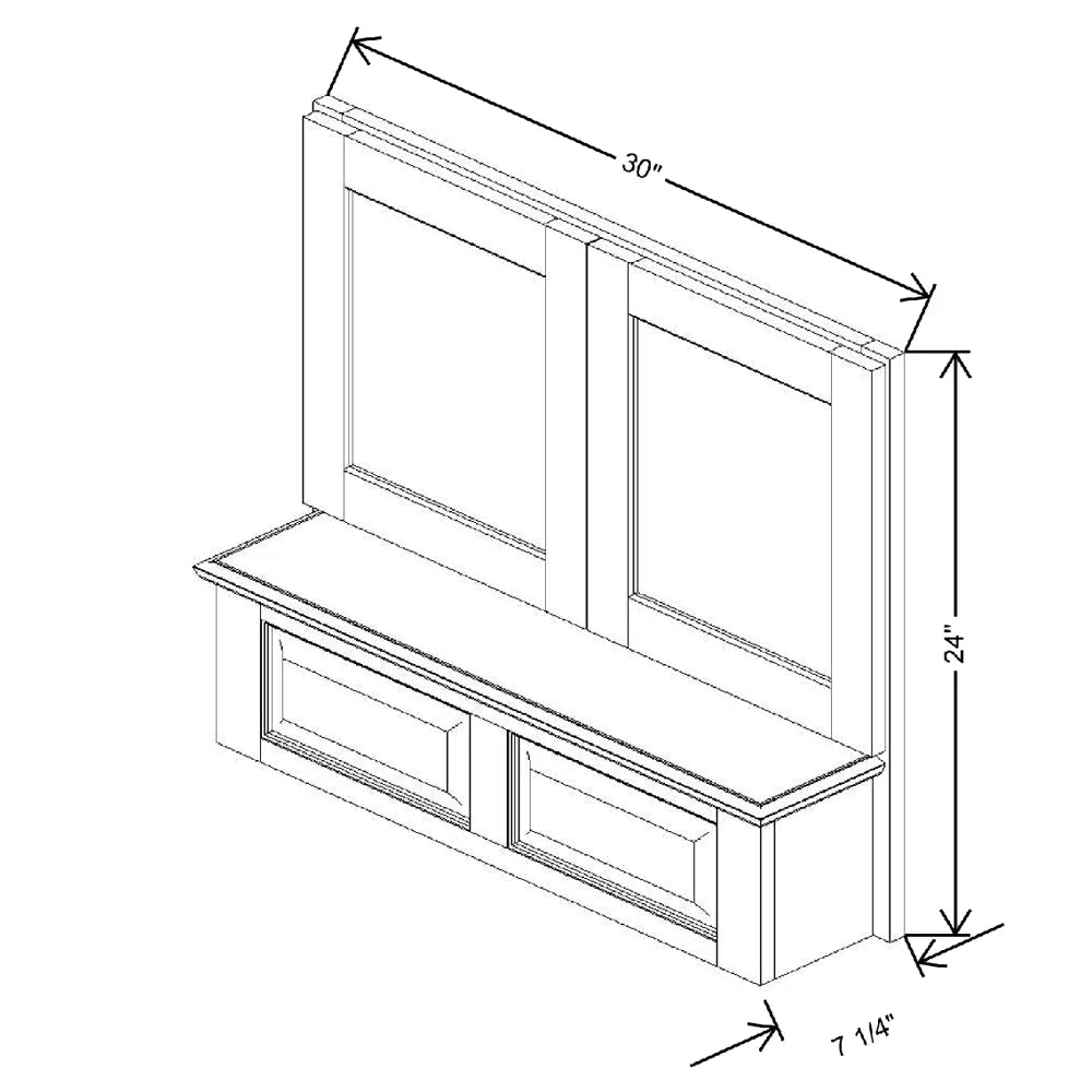 30" W X 24" H X 5 5/16" D Wall Range Hood Raised Panel