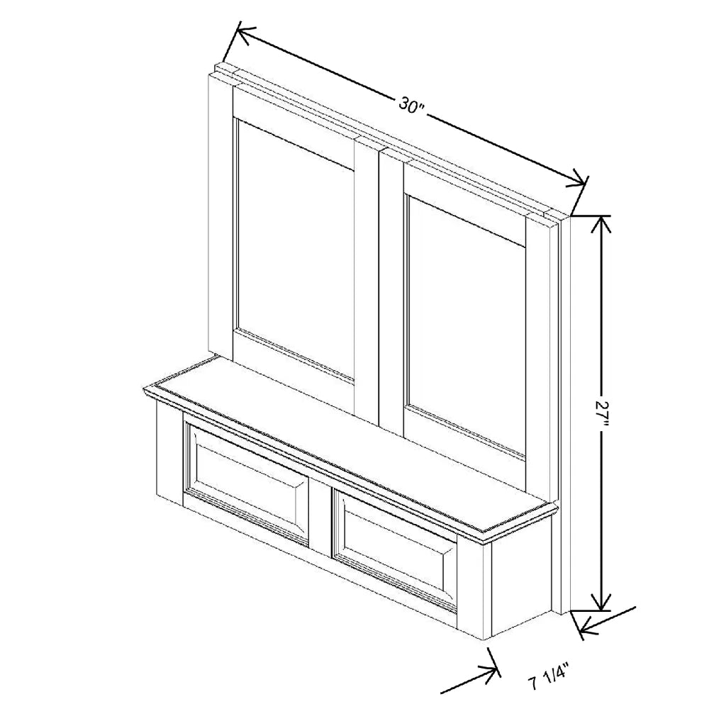 30" W X 27" H X 5 5/16" D Wall Range Hood Raised Panel