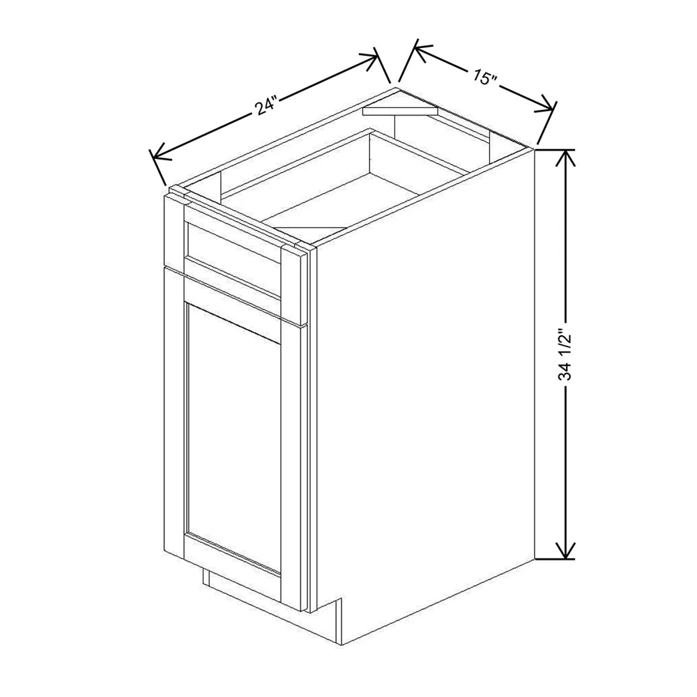 15" W Standard Single Door Base Cabinet