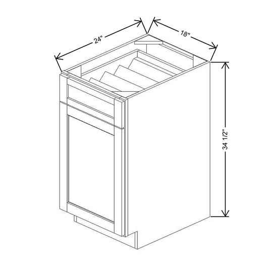 18" W CCFWT Single Door Base Cabinet With F/I SDIAK