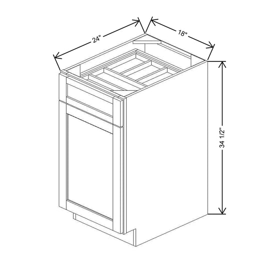 18" W CCFWT Single Door Base Cabinet With F/I WTCDAK