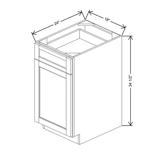 18" W Single Door Base Cabinet With One DROTCC