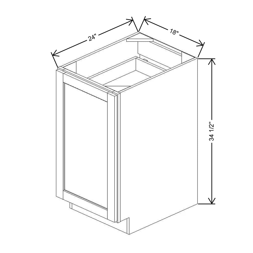 18" W Single Door Base Cabinet With Four DROTCC