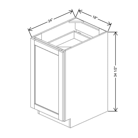 18" W Single Door Base Cabinet With Four DROTCC