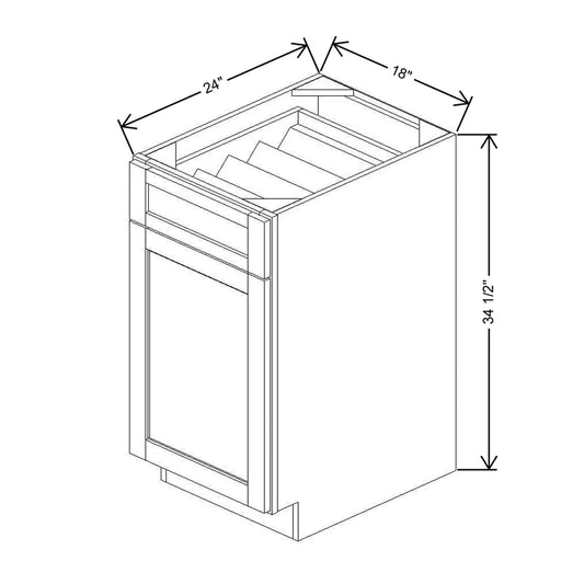 18" W Single Door Base Cabinet With F/I SDIAK