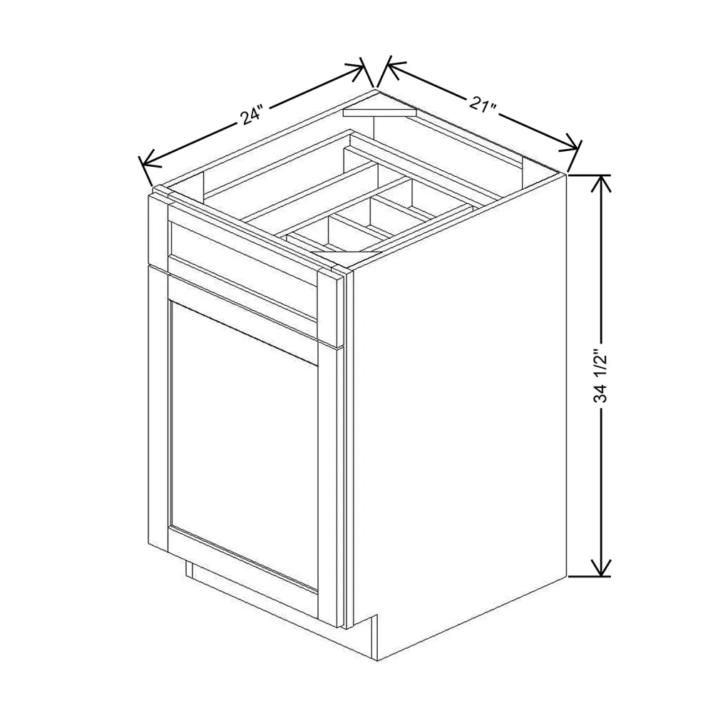 21" W Single Door Base Cabinet With F/I ADI