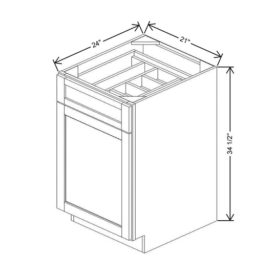 21" W CC2FWT Single Door Base Cabinet With F/I ADI