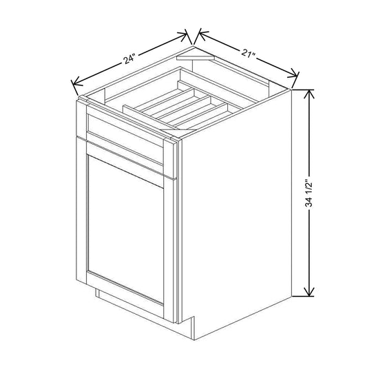 21" W CC2FWT Single Door Base Cabinet With F/I CDAK